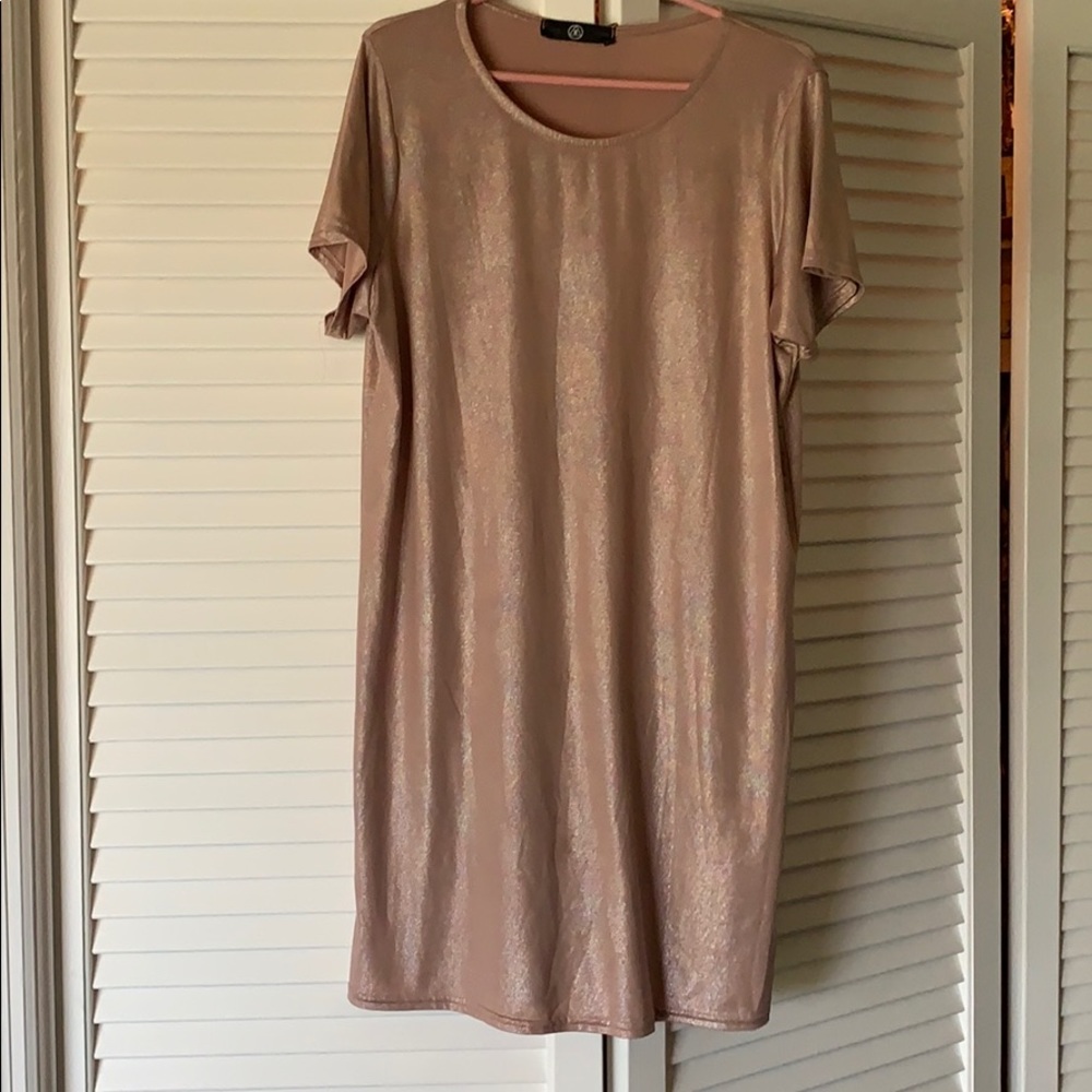 Missguided pink iridescent mini dress